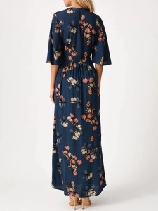 2024 Women's V-neck printed dress