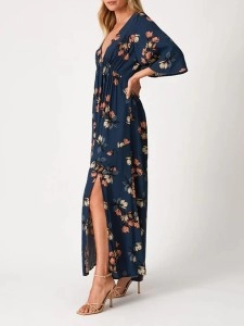 2024 Women's V-neck printed dress