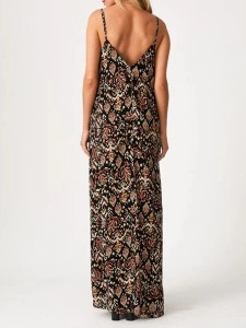 2024 Women's V-neck printed lace dress