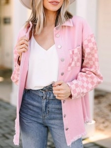 Pink Checkered Shacket Pink Checkered Shacket