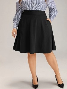 Black elegant umbrella skirt half skirt Black elegant umbrella skirt half skirt