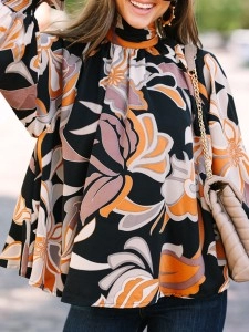 Black Floral Abstract Blouse Black Floral Abstract Blouse