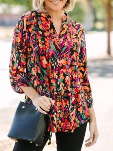 Black floral casual blouse Black floral casual blouse