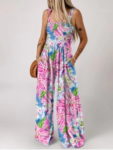 Bra and floral casual jumpsuit Bra and floral casual jumpsuit