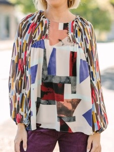 Brown Abstract Blouse Brown Abstract Blouse