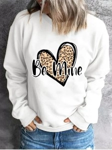 Casual print crew neck sweatshirt