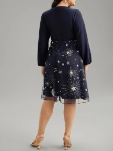 Elegant senior patchwork dress