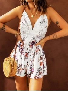Sexy lace strap jumpsuit shorts Sexy lace strap jumpsuit shorts