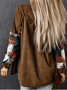 Vintage ethnic print corduroy jacket