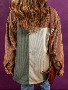 Women's Color Block Corduroy Jacket