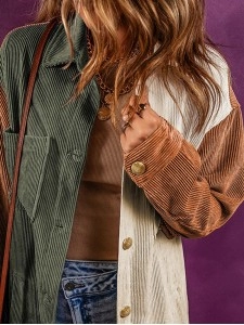 Women's Color Block Corduroy Jacket