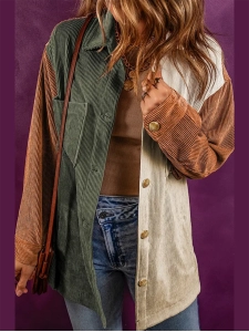 Women's Color Block Corduroy Jacket
