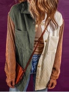 Women's Color Block Corduroy Jacket