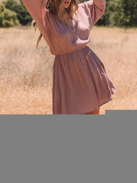 Women's slim fitting V-neck dress